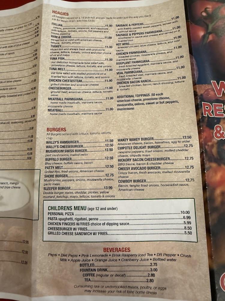 Wally's Restaurant & Pizzeria Menu image 3